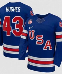 Quinn Hughes Jersey #43 Team USA Winter Olympics 2026 Premium Hockey Stitched Royal