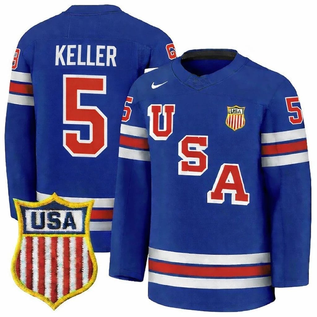 QuinnHughesJersey 5TeamUSAWinterOlympics2026HockeyPremiumSTITCHEDBlue