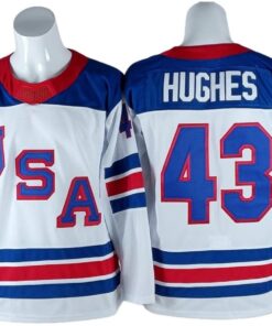 Alternative view of Quinn Hughes Jersey #43 Winter Olympics Team USA 2026 Hockey Stitched
