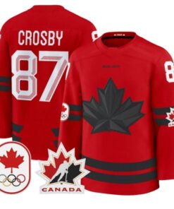 Alternative view of Sidney Crosby Jersey #87 Canada Olympic 2026 Premium Hockey All Stitched