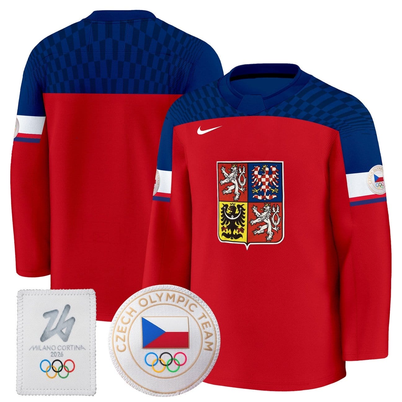 TeamJerseyCzechiaOlympic2026PremiumHockeyStitchedRed