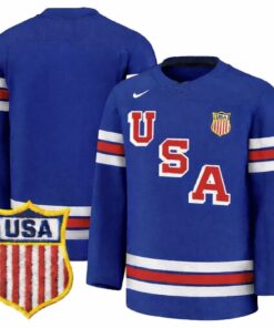 Team USA Winter Olympics 2026 Hockey Premium Jersey Blue Blank STITCHED