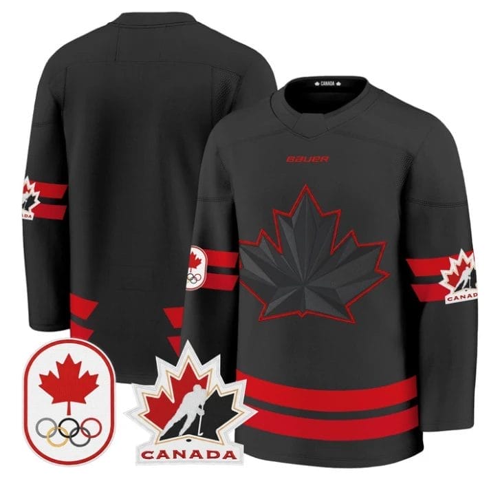 Team Jersey Blank Canada Olympic 2026 Premium Hockey All Stitched Black