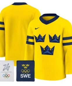 Team Jersey Blank Sweden Olympic 2026 Premium Hockey All Stitched