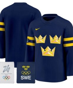 Alternative view of Team Jersey Blank Sweden Olympic 2026 Premium Hockey All Stitched