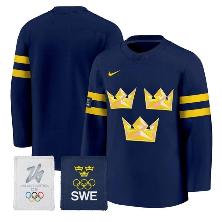 Team Jersey Blank Sweden Olympic 2026 Premium Hockey All Stitched - Image 2