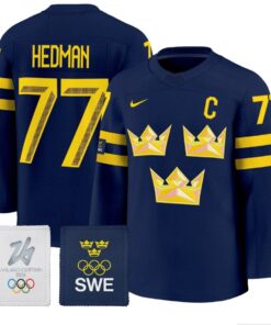 Alternative view of Victor Hedman Jersey #77 Sweden Olympic 2026 Premium All Stitched