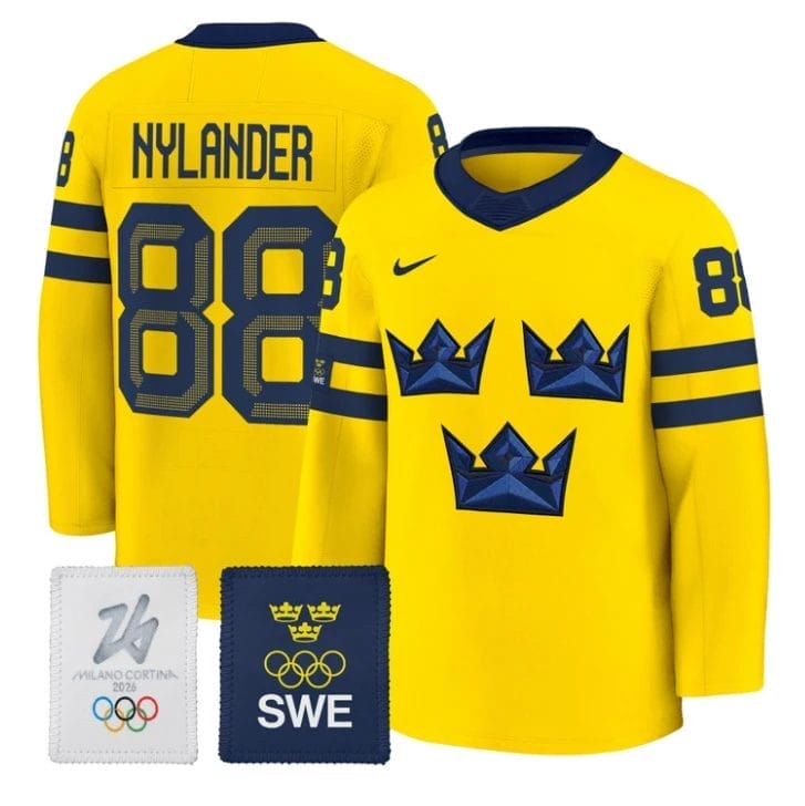 William Nylander Jersey #88 Sweden Olympic 2026 Premium Hockey All Stitched