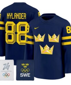 Alternative view of William Nylander Jersey #88 Sweden Olympic 2026 Premium Hockey All Stitched
