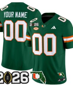 Miami Hurricanes 2026 CFP Final & Florida Patch Vapor Limited Custom Jersey - Stitched