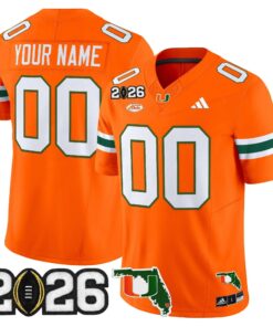 Miami Hurricanes 2026 CFP Final & Florida Patch Vapor Limited Custom Jersey - Stitched