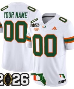 Miami Hurricanes 2026 CFP Final & Florida Patch Vapor Limited Custom Jersey - Stitched