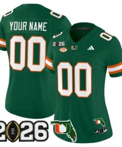 Miami Hurricanes 2026 CFP Final & Florida Patch Vapor Limited Custom Jersey - Stitched