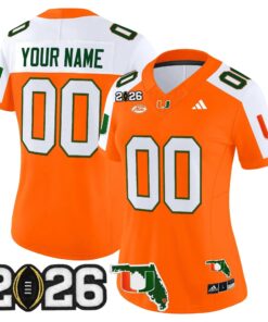 Miami Hurricanes 2026 CFP Final & Florida Patch Vapor Limited Custom Jersey - Stitched
