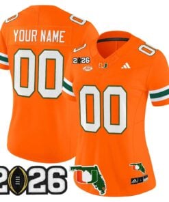 Miami Hurricanes 2026 CFP Final & Florida Patch Vapor Limited Custom Jersey - Stitched