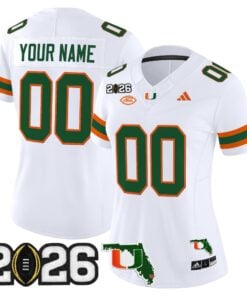 Miami Hurricanes 2026 CFP Final & Florida Patch Vapor Limited Custom Jersey - Stitched