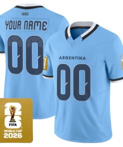 Argentina 2026 World Cup Vapor Football Custom Jersey - All Stitched