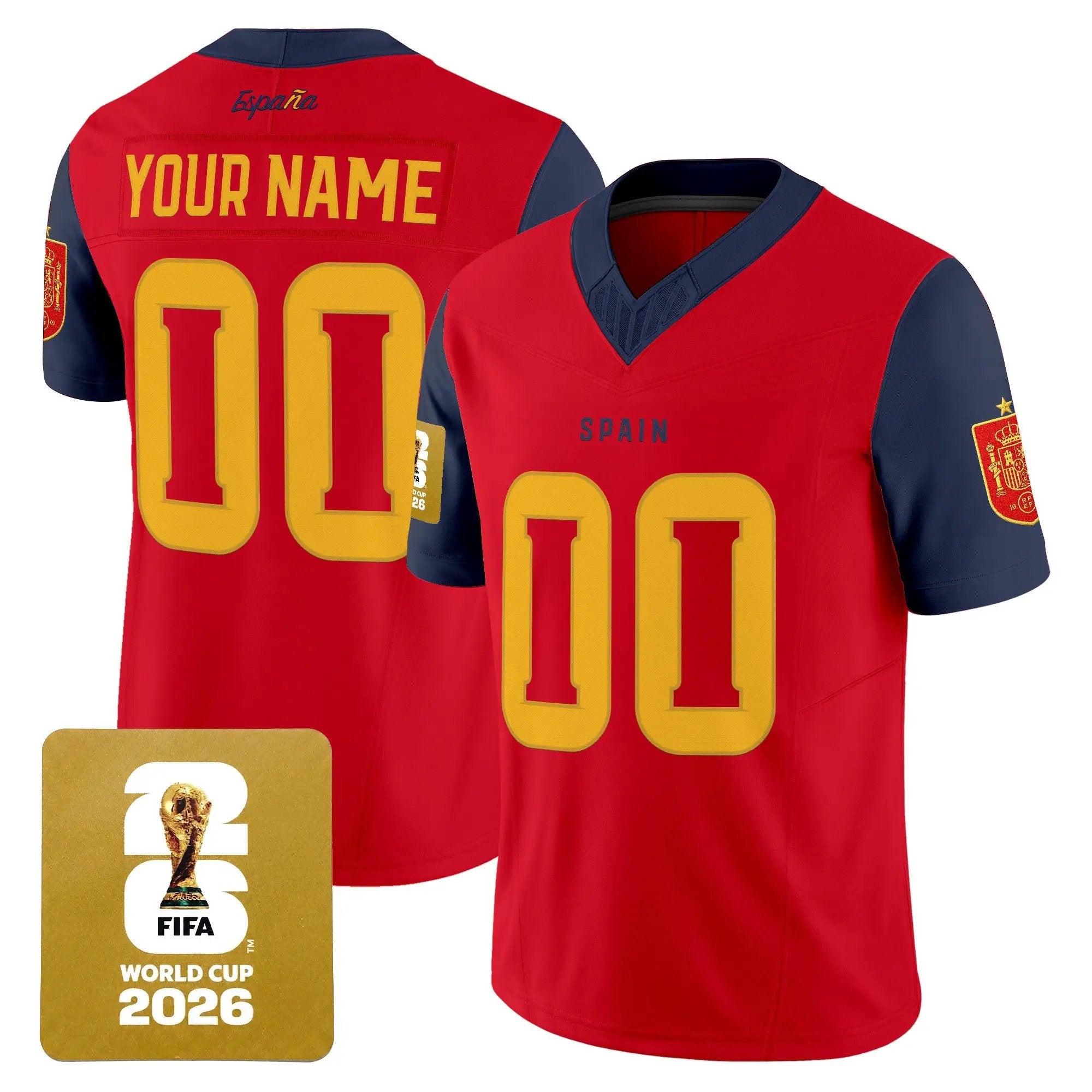 spain-2026-world-cup-vapor-football-custom-jersey-all-stitched-01 - Top Design Fan Spain 2026 World Cup Vapor Football Custom Jersey - All Stitched