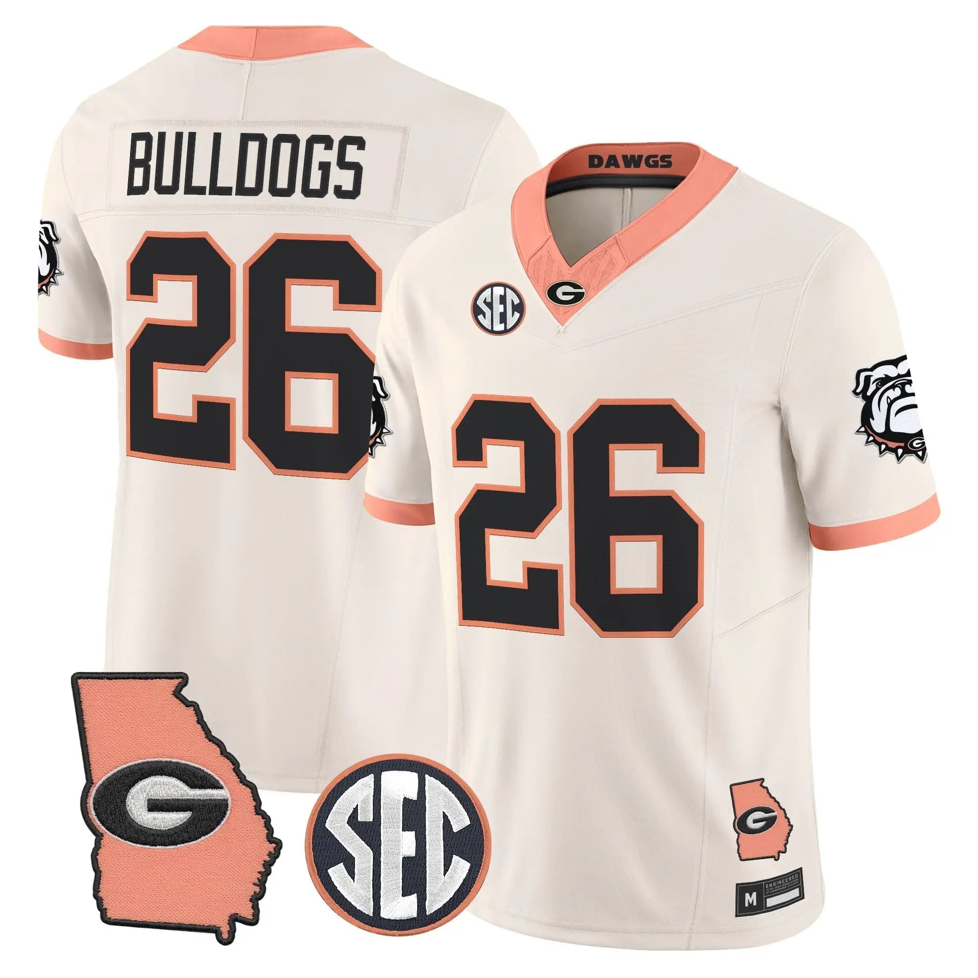 mens-georgia-bulldogs-the-big-peach-vapor-limited-jersey-all-stitched-22 - Top Design Fan Men Georgia Bulldogs The Big Peach Vapor Limited Jersey - Stitched