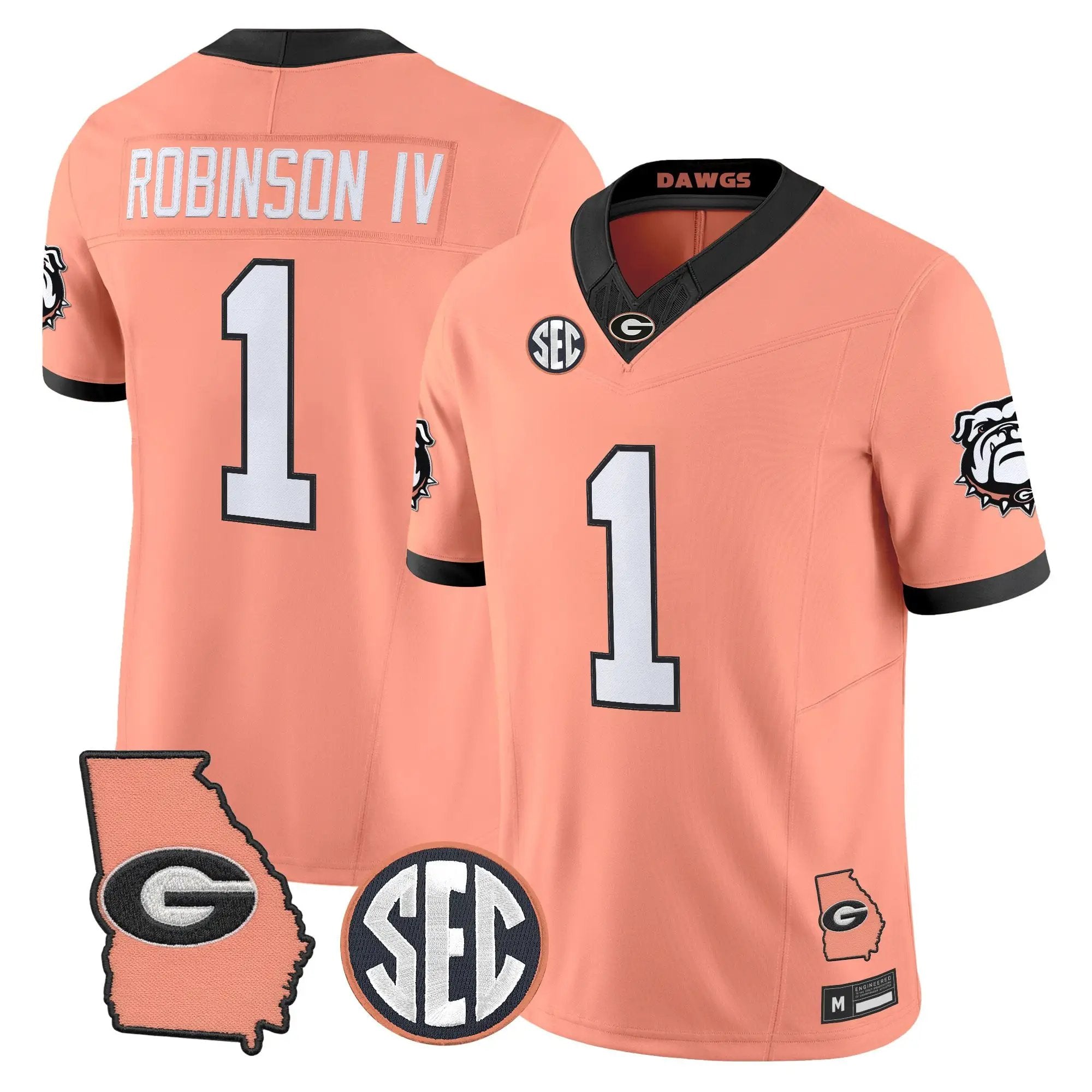 mens-georgia-bulldogs-the-big-peach-vapor-limited-jersey-all-stitched-03 - Top Design Fan Men Georgia Bulldogs The Big Peach Vapor Limited Jersey - Stitched