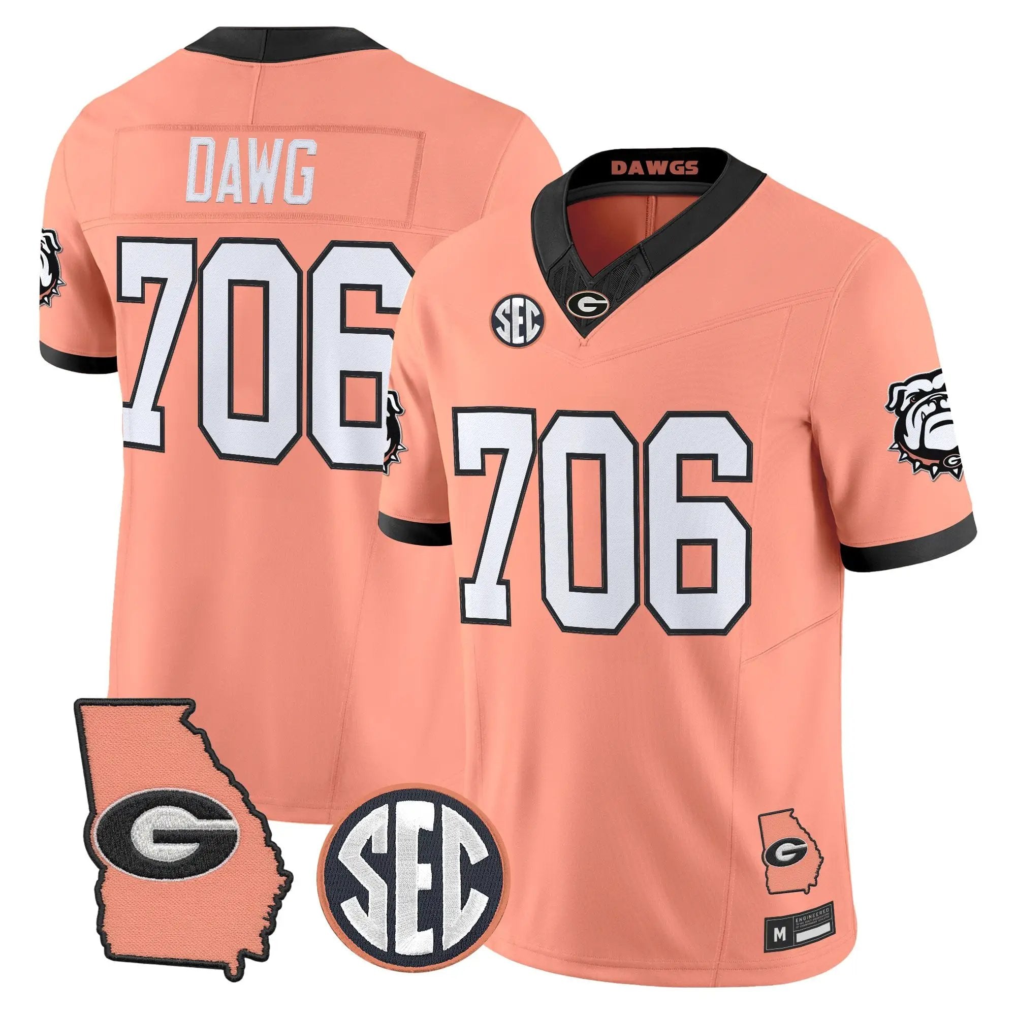 mens-georgia-bulldogs-the-big-peach-vapor-limited-jersey-all-stitched-01 - Top Design Fan Men Georgia Bulldogs The Big Peach Vapor Limited Jersey - Stitched