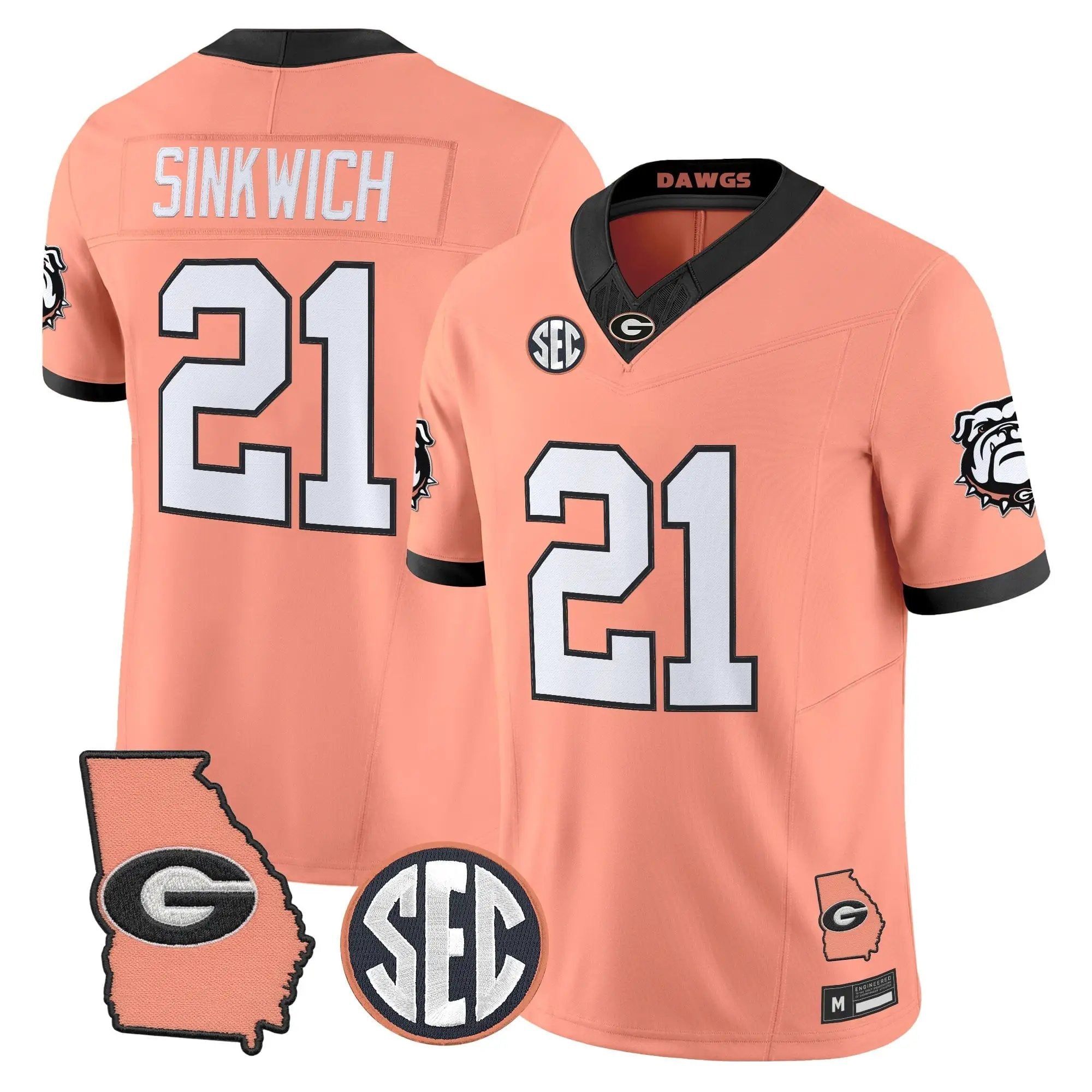 mens-georgia-bulldogs-the-big-peach-vapor-limited-jersey-all-stitched-08 - Top Design Fan Men Georgia Bulldogs The Big Peach Vapor Limited Jersey - Stitched