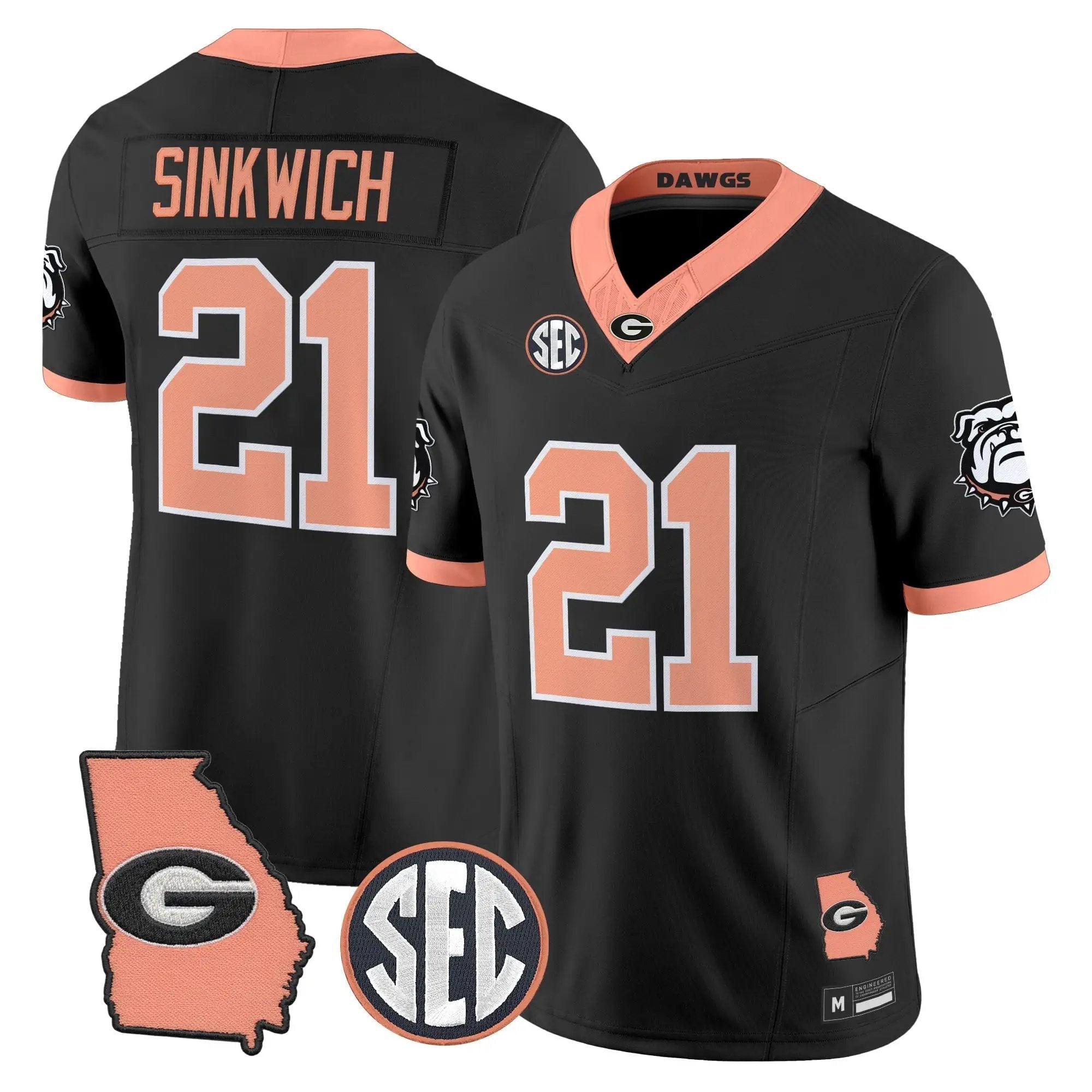 mens-georgia-bulldogs-the-big-peach-vapor-limited-jersey-all-stitched-44 - Top Design Fan Men Georgia Bulldogs The Big Peach Vapor Limited Jersey - Stitched