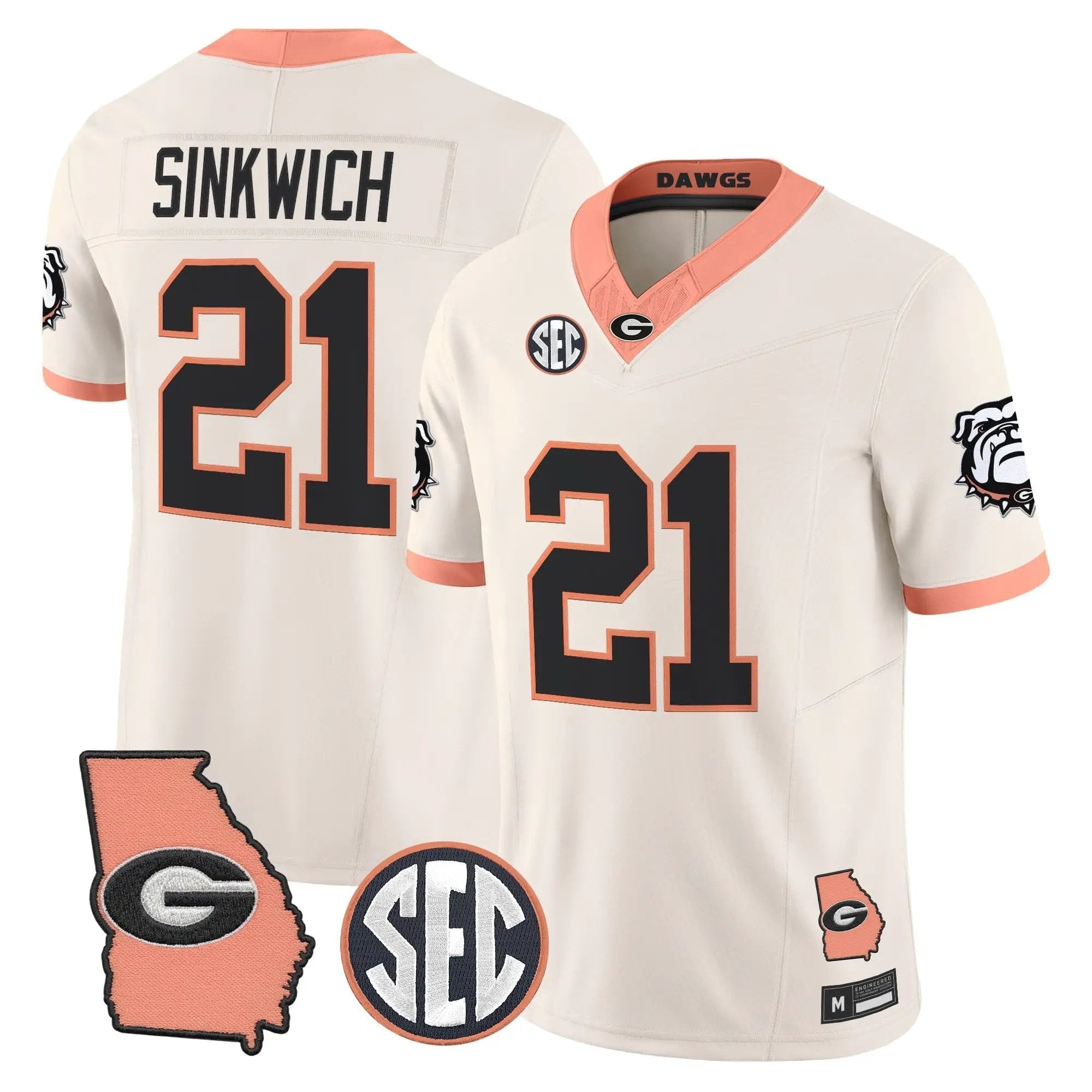 mens-georgia-bulldogs-the-big-peach-vapor-limited-jersey-all-stitched-20 - Top Design Fan Men Georgia Bulldogs The Big Peach Vapor Limited Jersey - Stitched