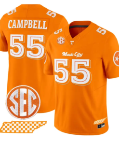 Amare Campbell Jersey #55 Tennessee Vols Music City Edition Stitched by My Store NCAA Football Jerseys