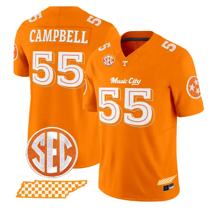 Amare Campbell Jersey #55 Tennessee Vols Music City Edition Stitched by My Store NCAA Football Jerseys