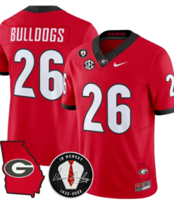 Bulldogs Jersey #26 Georgia Bulldogs 2026 Vince Dooley Stitched by My Store NCAA Football Jerseys