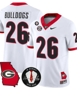 Bulldogs Jersey #26 Georgia Bulldogs 2026 Vince Dooley Stitched by My Store NCAA Football Jerseys