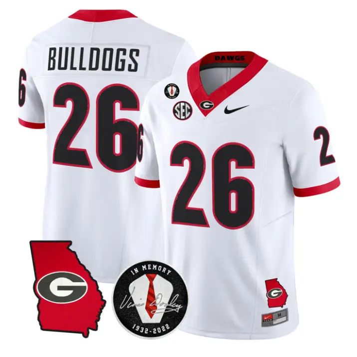 Bulldogs Jersey #26 Georgia Bulldogs 2026 Vince Dooley Stitched by My Store NCAA Football Jerseys