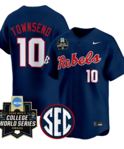 Cade Townsend Jersey #10 Ole Miss 2026 World Series Vapor Stitched Blue by My Store