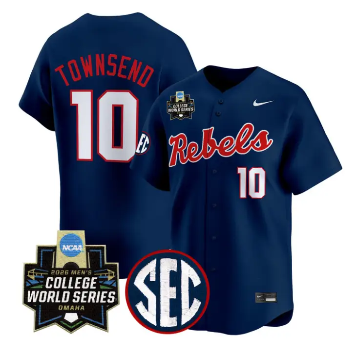 Cade Townsend Jersey #10 Ole Miss 2026 World Series Vapor Stitched Blue by My Store