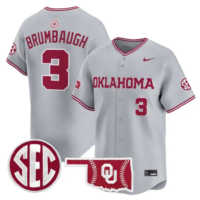 Cayden Brumbaugh Jersey #3 Oklahoma Sooners Baseball 2026 Vapor Stitched by My Store