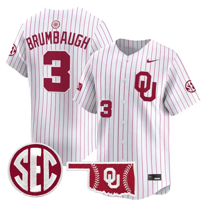 Cayden Brumbaugh Jersey #3 Oklahoma Sooners Baseball 2026 Vapor Stitched by My Store