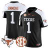 Colin Simmons Jersey #1 Texas Longhorns 2026 SEC Patch Stitched - Top Design Fan Colin Simmons Jersey #1 Texas Longhorns 2026 SEC Patch Stitched
