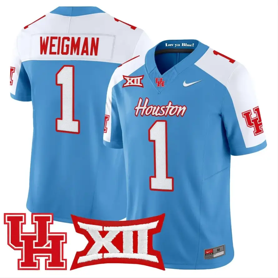 Conner Weigman Jersey #1 Houston Cougars 2026 Vapor Limited Stitched by My Store NCAA Football Jerseys
