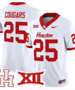 Cougars Jersey #25 Houston Cougars 2026 Vapor Limited Stitched by My Store NCAA Football Jerseys