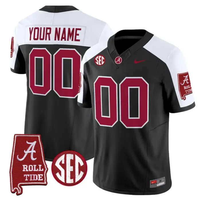 Custom Alabama Crimson Jersey 2026 Map and SEC Patch Stitched by My Store NCAA Football Jerseys