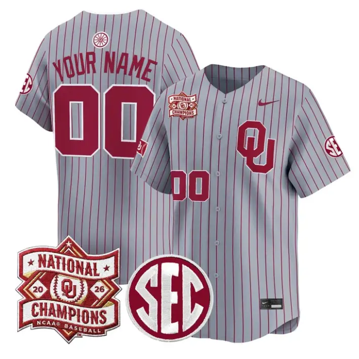 Custom Oklahoma Sooners Jersey 2026 National Champions Patch Stitched by My Store