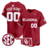 Custom Oklahoma Sooners Jersey Baseball 2026 Vapor Limited Stitched - Top Design Fan Custom Oklahoma Sooners Jersey Baseball 2026 Vapor Limited Stitched