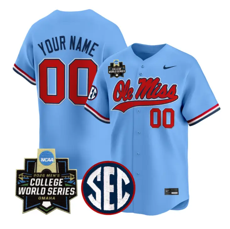 Custom Ole Miss Jersey 2026 World Series Vapor Premier Stitched by My Store