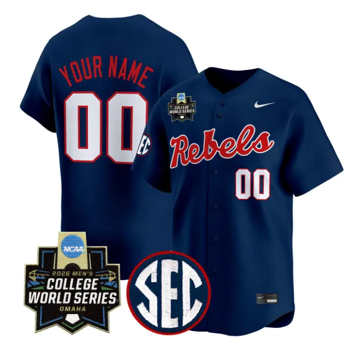 Custom Ole Miss Jersey 2026 World Series Vapor Premier Stitched by My Store