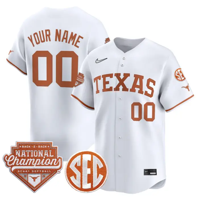 Custom Texas Longhorns Jersey 2026 Back-To-Back World SeriesChampions by My Store