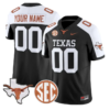 Custom Texas Longhorns Jersey 2026 Map and SEC Patch Stitched