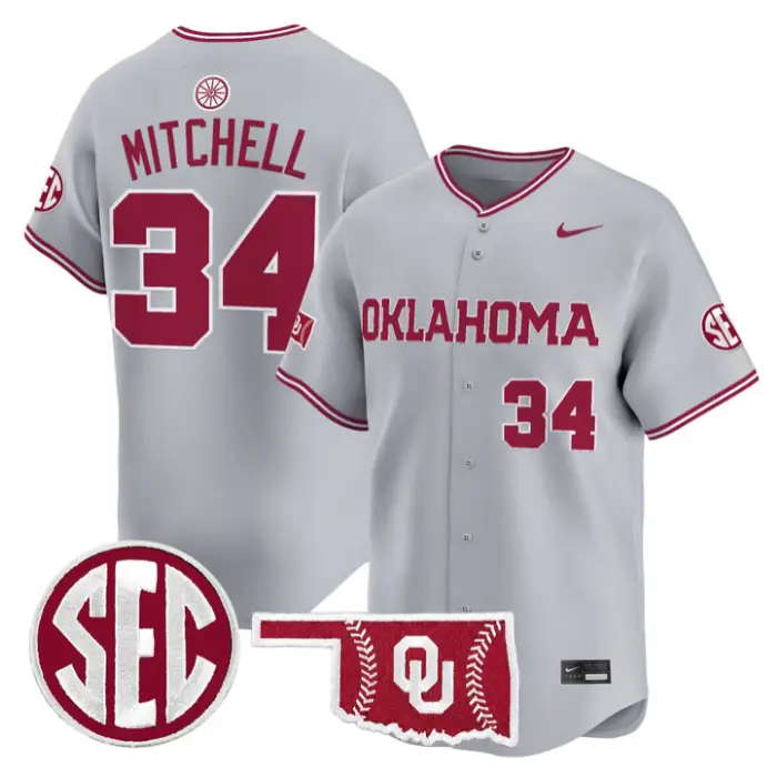 Dale Mitchell Jersey #34 Oklahoma Sooners Baseball 2026 Vapor Stitched by My Store