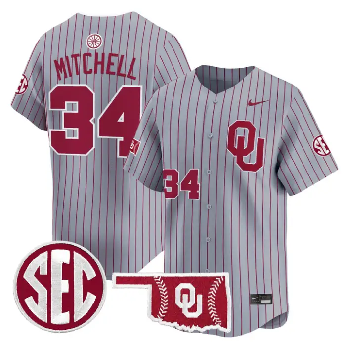 Dale Mitchell Jersey #34 Oklahoma Sooners Baseball 2026 Vapor Stitched by My Store