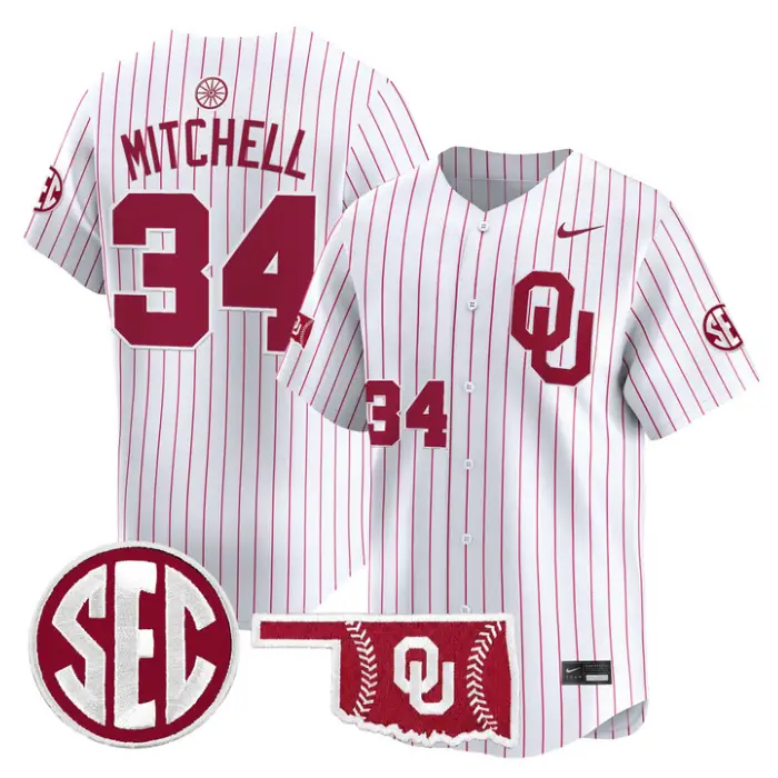 Dale Mitchell Jersey #34 Oklahoma Sooners Baseball 2026 Vapor Stitched by My Store